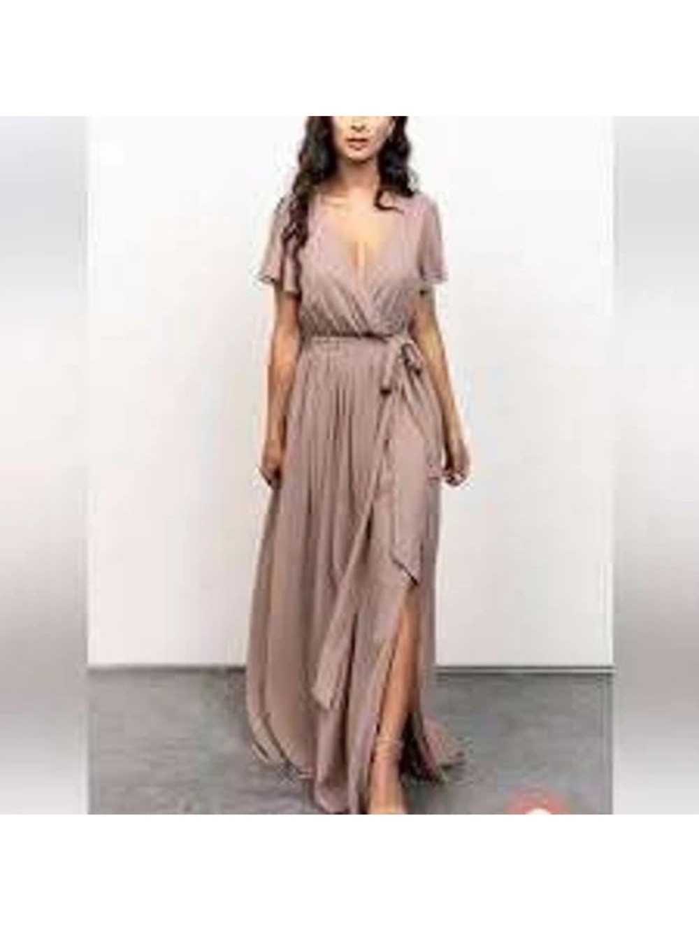 Ladies new Baltic Born Kristina tan wrap style dress L